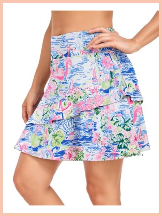 Dresses & Skirts - Women's Ruffle Pleated Golf Skort Athletic Tennis Pickleball Skirt with Pockets